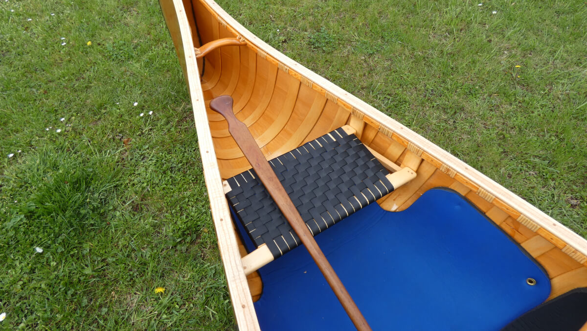 Frame Wagner Canoe Malecite 16Foot side detail view fixed seat