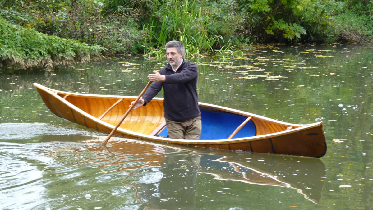 Frame Wagner Canoe Solo Class in action: Hans-Georg Wagner paddling freestyle